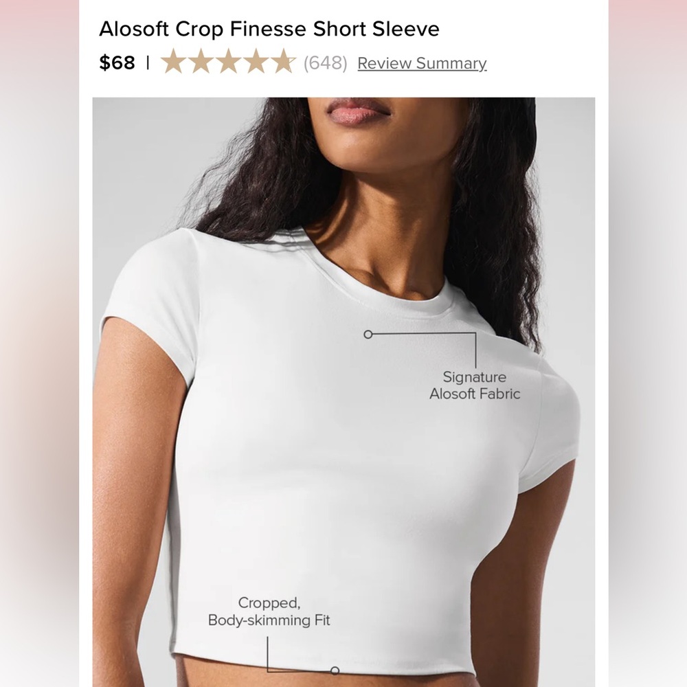 Alosoft Crop Finesse Short Sleeve
